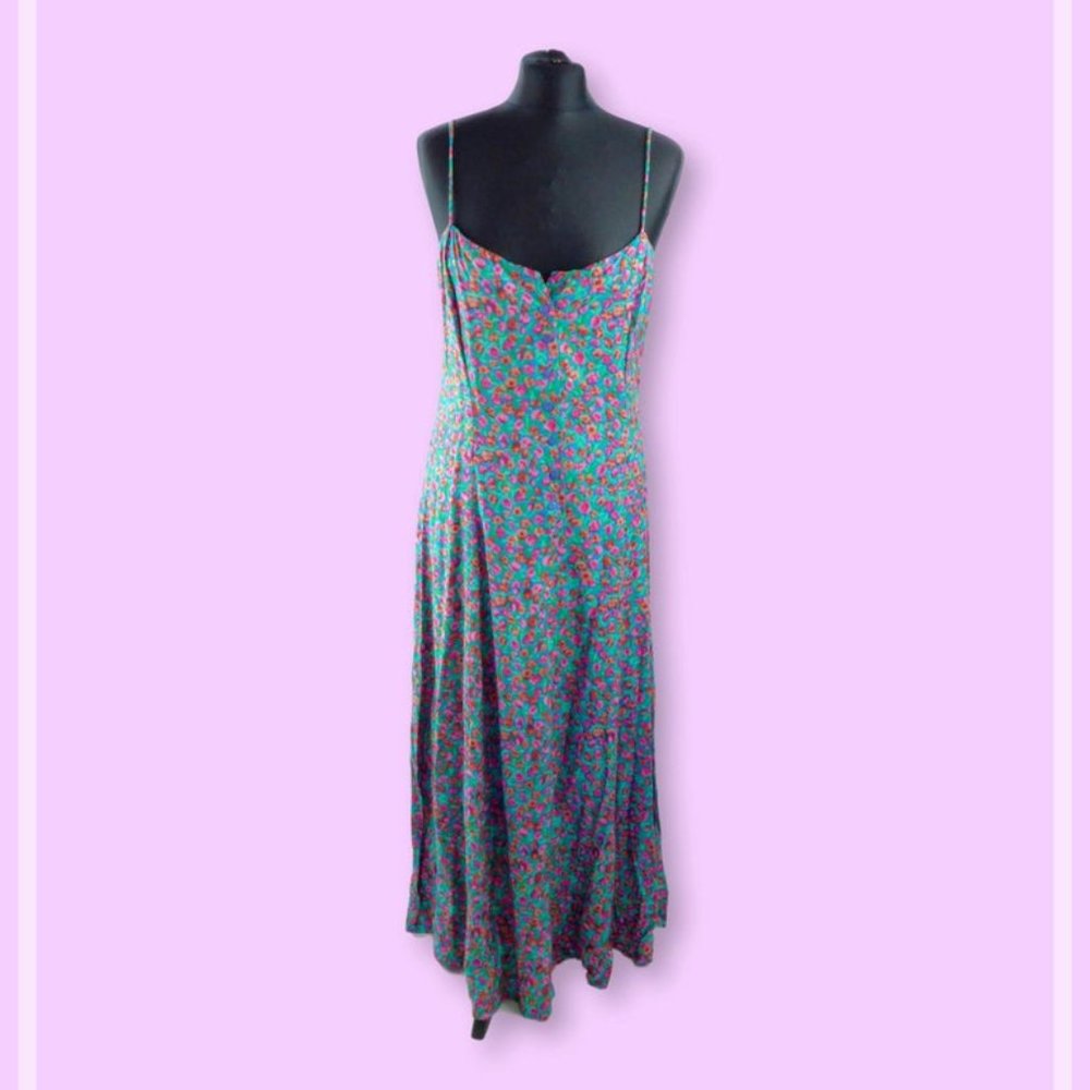 Vintage Cottagecore Floral Maxi Dress Festival 80s - Picture 2 of 6